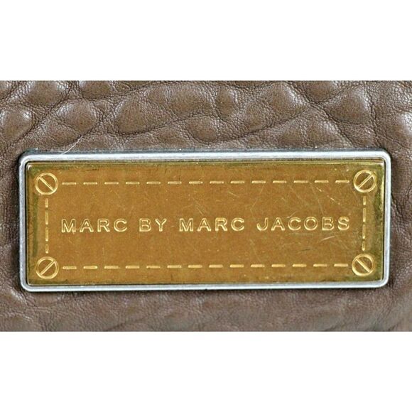 Marc Jacobs BROWN LAMB LEATHER ZIP EXPANDABLE HOBO SHOULDER BAG PURSE HANDBAG - Picture 2 of 16